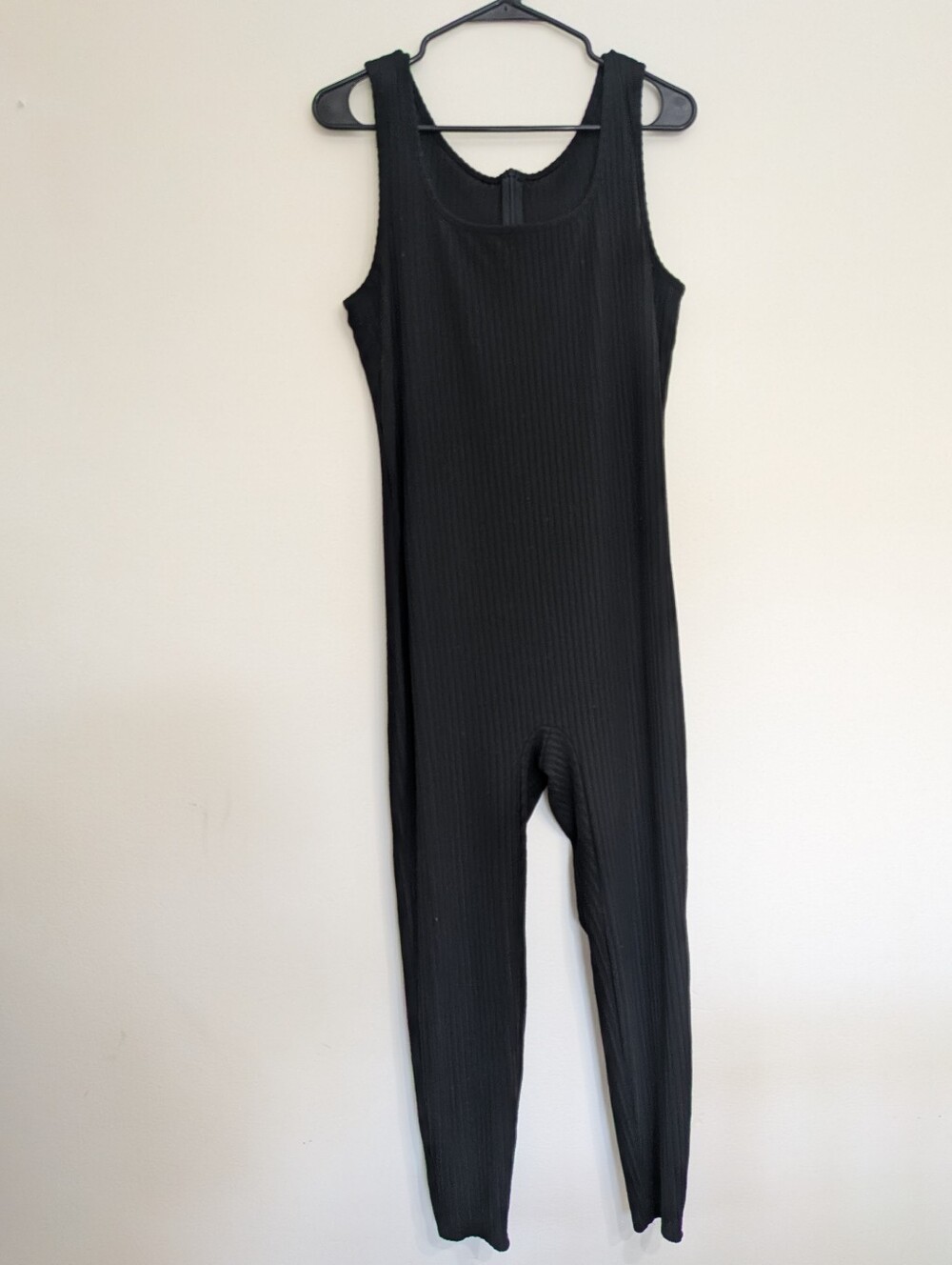 Effortless Chic Black Ribbed Tank Jumpsuit